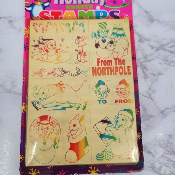 Lisa Frank Vintage Holiday Rubber Stamps - Picture 2 of 10